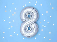 Cijfer Ballon 8 Zilver 35 cm - Ballonnenshop.nl
