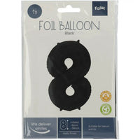 Cijfer Ballon 8 - Zwart - 86 cm - Ballonnenshop.nl