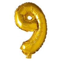 Cijfer Ballon 9 - Goud - 41 cm - Ballonnenshop.nl