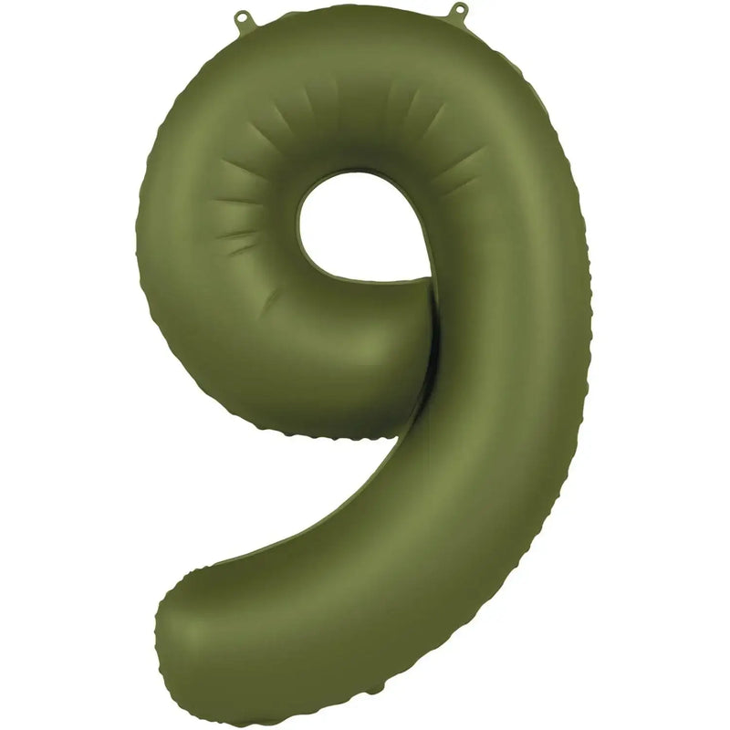 Cijfer Ballon 9 - Groen - 86 cm - Ballonnenshop.nl