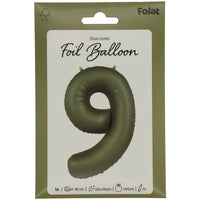 Cijfer Ballon 9 - Groen - 86 cm - Ballonnenshop.nl