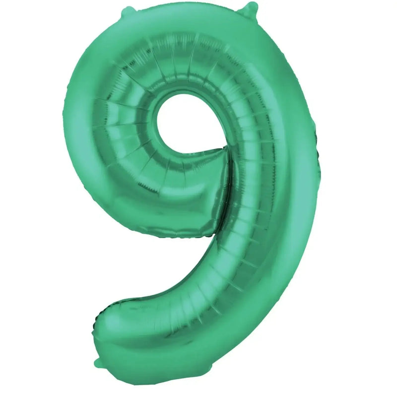 Cijfer Ballon 9 - Licht Groen - 86 cm - Ballonnenshop.nl