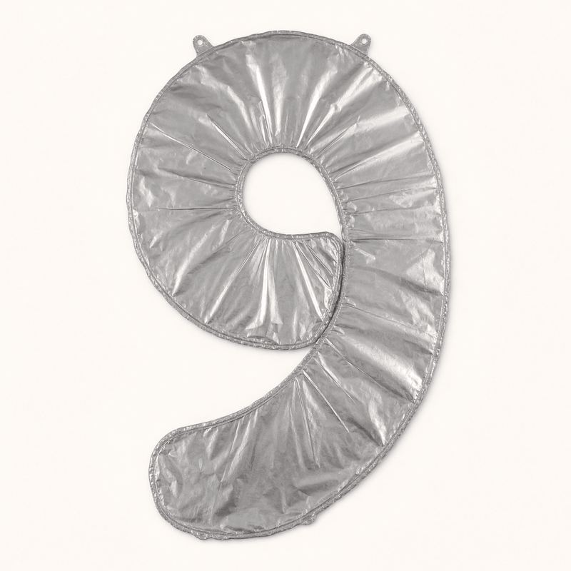 Cijfer Ballon 9 Moonlight Zilver - 86 cm - Ballonnenshop.nl