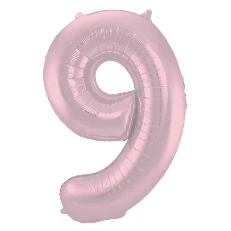Cijfer Ballon 9 - Pastel Roze - 86 cm - Ballonnenshop.nl