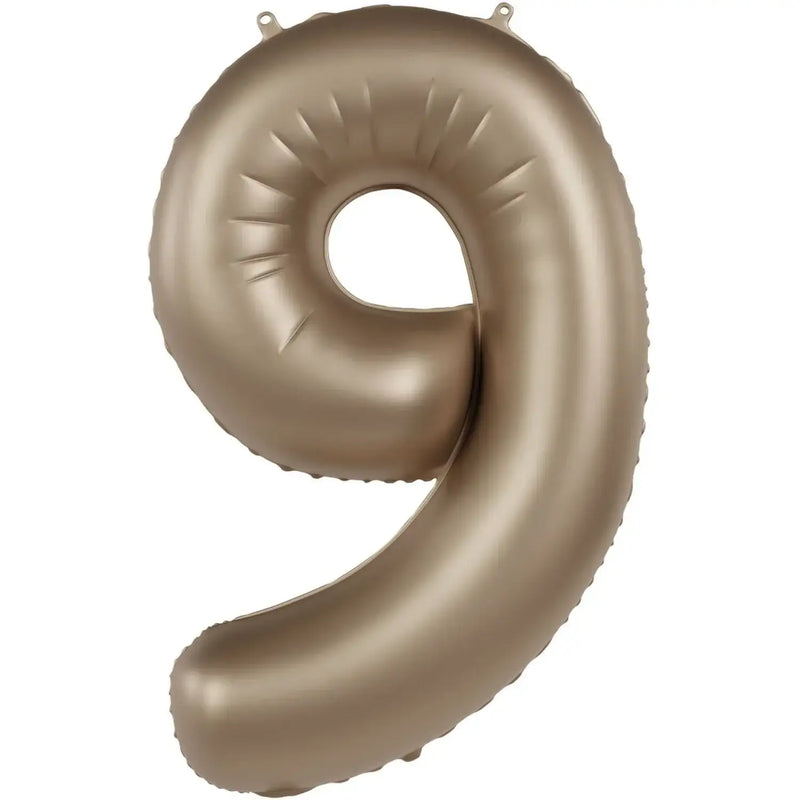 Cijfer Ballon 9 - Starlight Goud - 86 cm - Ballonnenshop.nl