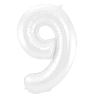 Cijfer Ballon 9 - Wit - 86 cm - Ballonnenshop.nl