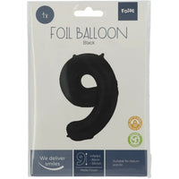 Cijfer Ballon 9 - Zwart - 86 cm - Ballonnenshop.nl