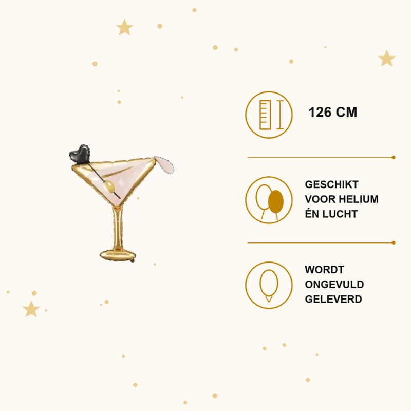 Cocktailglas Folie Ballon 126 cm - Ballonnenshop.nl
