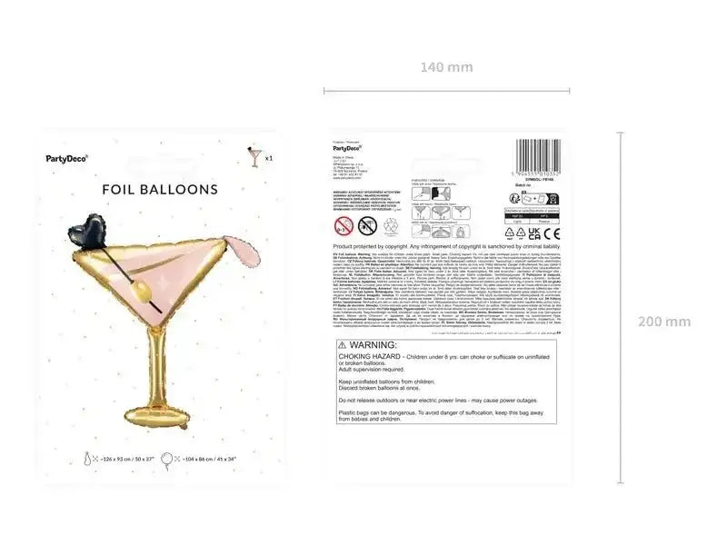 Cocktailglas Folie Ballon 126 cm - Ballonnenshop.nl