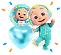 Cocomelon Baby Trosje Blauw/Wit/Groen - Gevuld Met Helium - 46 cm - Ballonnenshop.nl