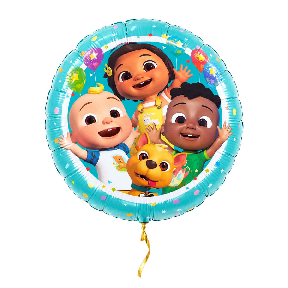 CoComelon Met Vrienden Ballon – met helium gevuld, met gouden lint