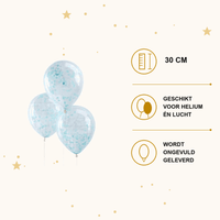 Confetti Ballonnen Blauw - 5 stuks - 30 cm - Ballonnenshop.nl