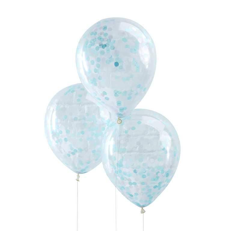 Confetti Ballonnen Blauw - 5 stuks - 30 cm - Ballonnenshop.nl