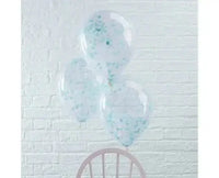 Confetti Ballonnen Blauw - 5 stuks - 30 cm - Ballonnenshop.nl
