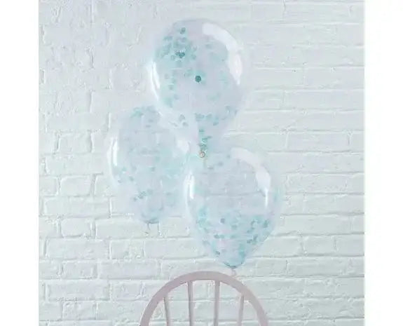 Confetti Ballonnen Blauw - 5 stuks - 30 cm - Ballonnenshop.nl