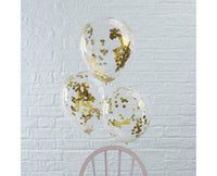 Confetti Ballonnen Goud - 5 stuks - 30 cm - Ballonnenshop.nl