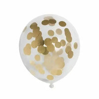 Confetti Ballonnen - Goud - 6 stuks - 30 cm - Ballonnenshop.nl