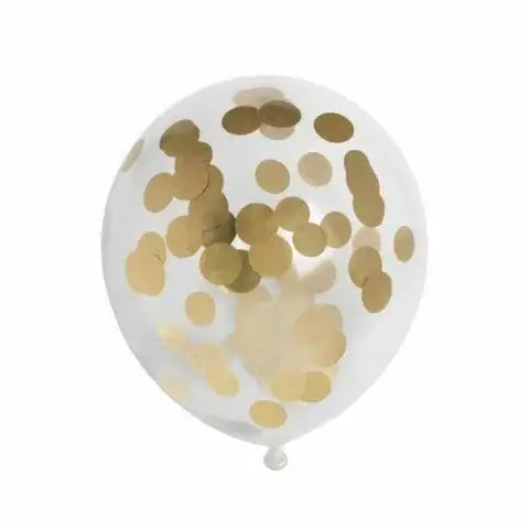 Confetti Ballonnen - Goud - 6 stuks - 30 cm - Ballonnenshop.nl