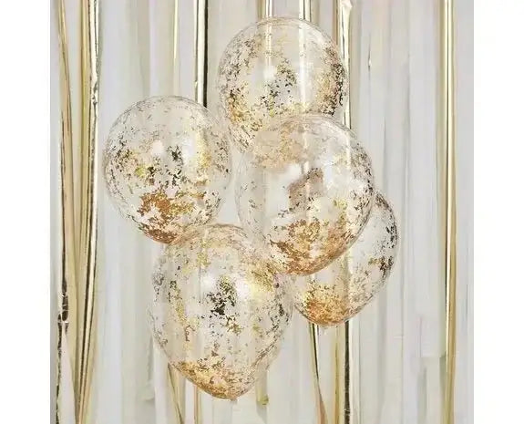 Confetti Ballonnen Goud - Mix It Up - 5 stuks - 30 cm - Ballonnenshop.nl