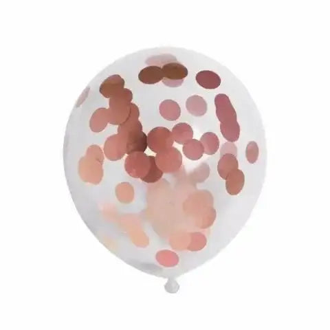 Confetti Ballonnen - Rose Goud - 6 stuks - 30 cm - Ballonnenshop.nl