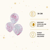 Confetti Ballonnen Roze - 5 stuks - 30 cm - Ballonnenshop.nl