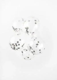 Confetti Ballonnen - Zilver - 6 stuks - 30 cm - Ballonnenshop.nl