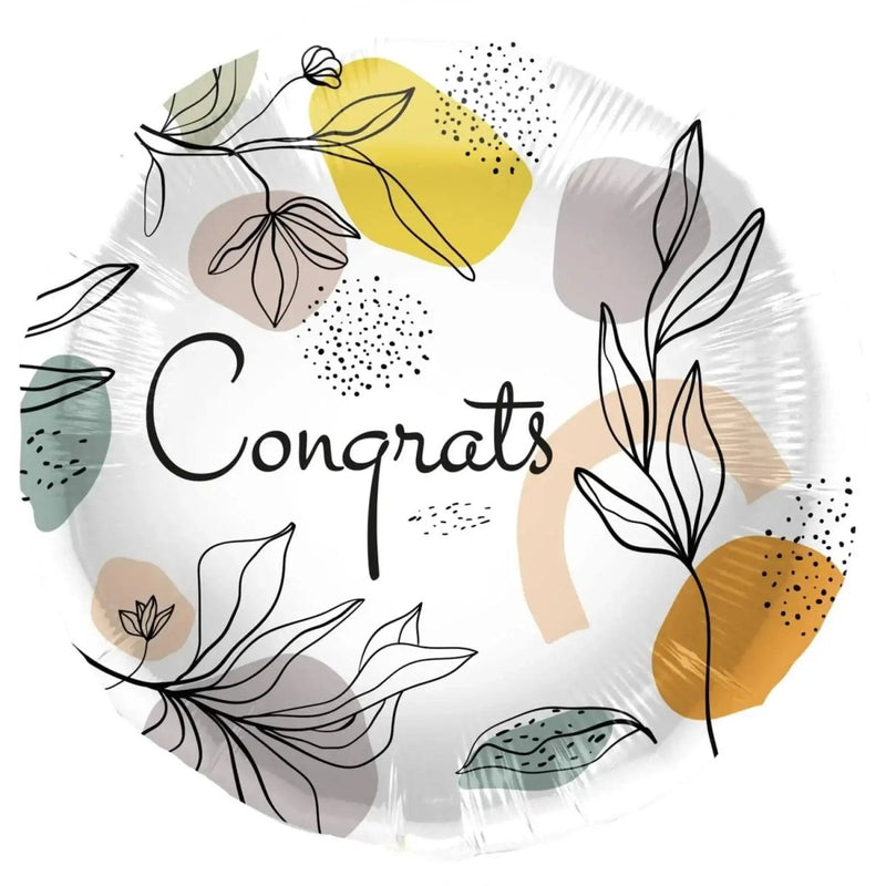 Congrats Folie Ballon Line Art - 45 cm - Ballonnenshop.nl