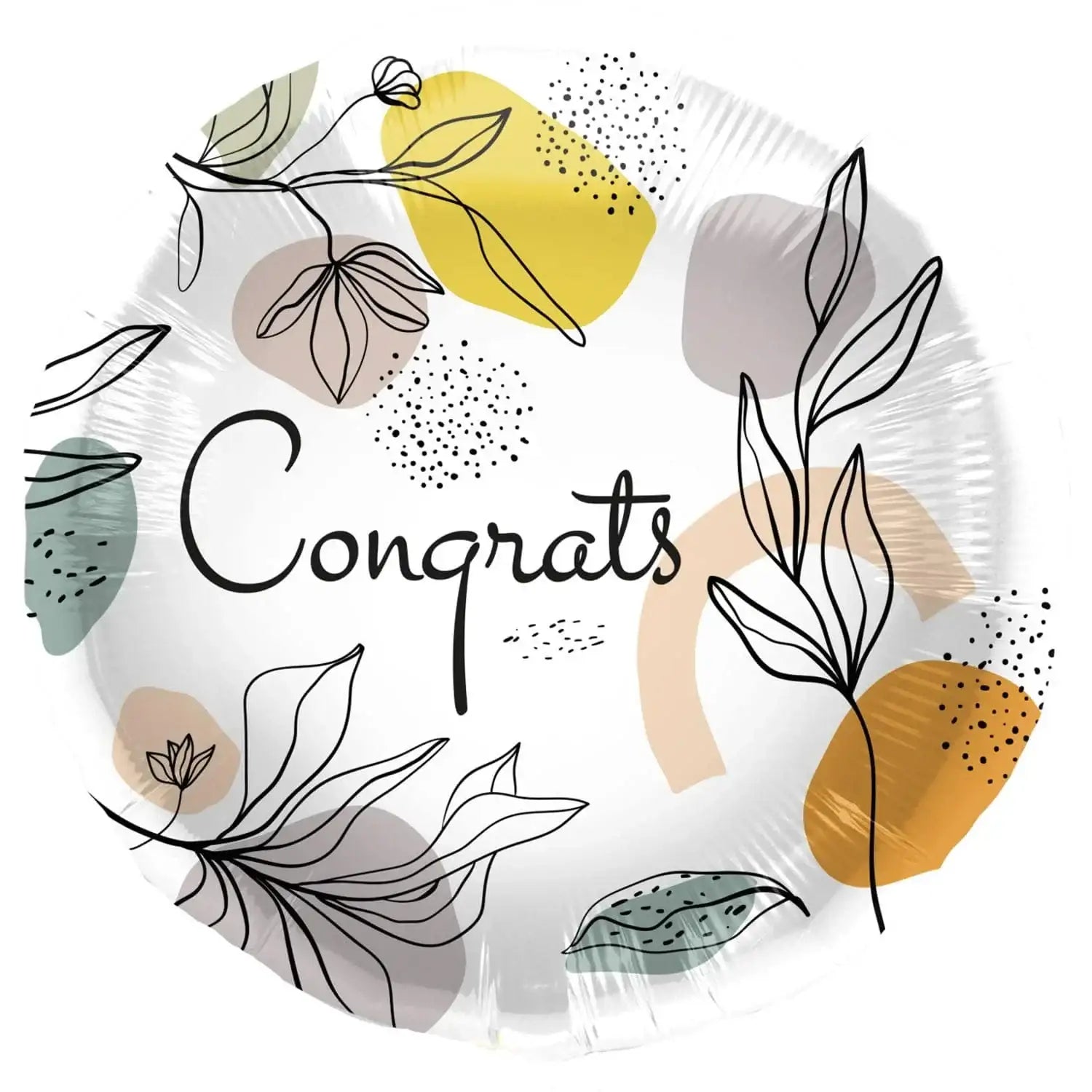 Congrats Folie Ballon Line Art - 45 cm - Ballonnenshop.nl