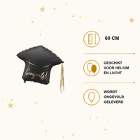 Congrats Hoed Folie Ballon - 60 cm - Ballonnenshop.nl