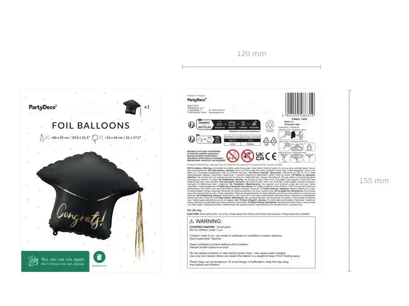 Congrats Hoed Folie Ballon - 60 cm - Ballonnenshop.nl