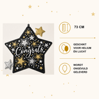 Congrats Ster Folie Ballon - 73 cm - Ballonnenshop.nl