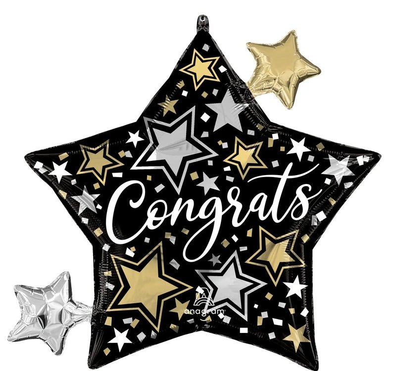 Congrats Ster Folie Ballon - 73 cm - Ballonnenshop.nl