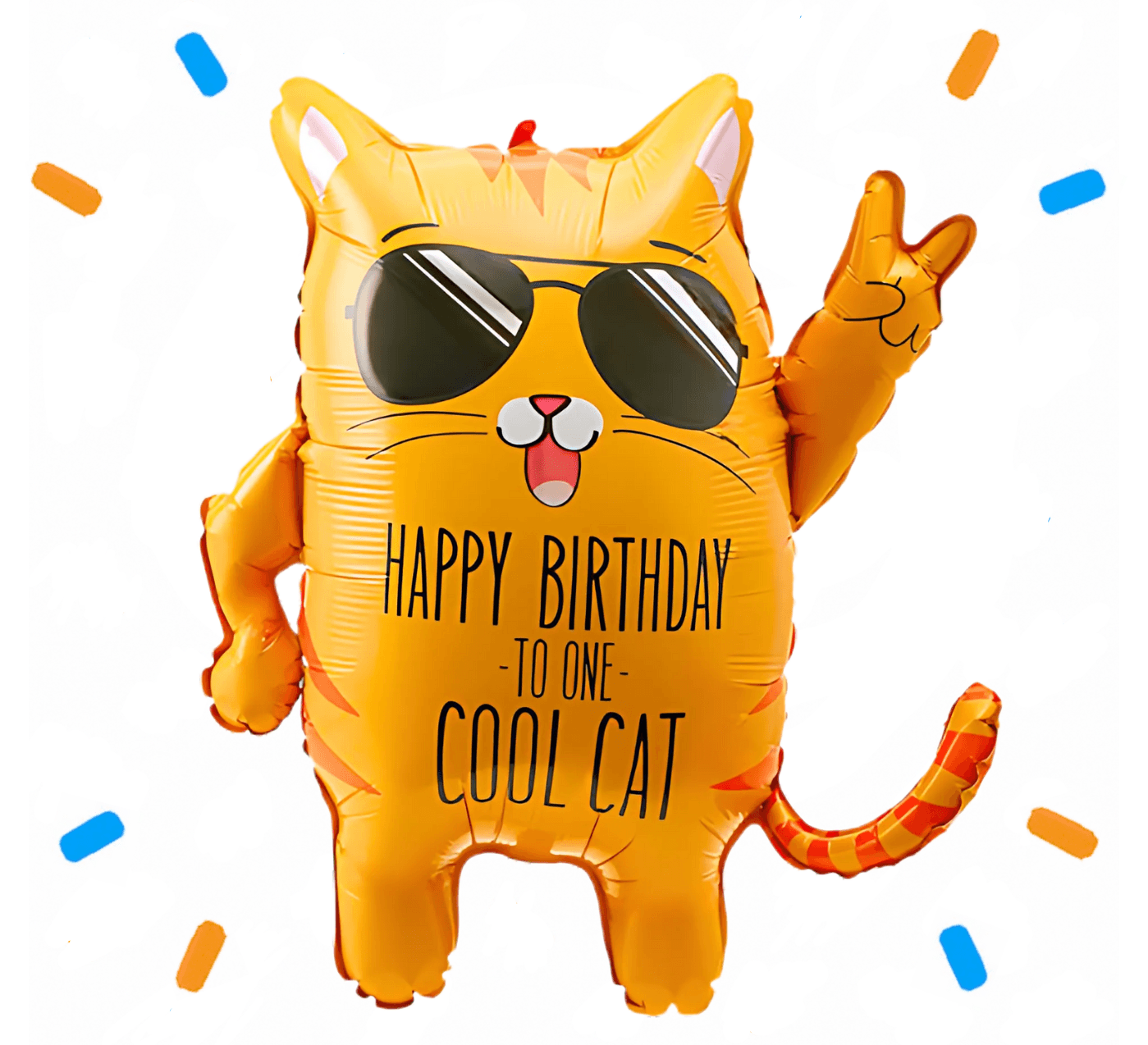 Cool Cat Birthday Helium Ballon - Gevuld Met Helium - 84 cm