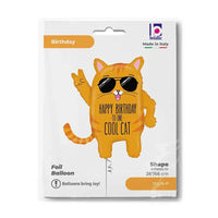 Cool Cat Birthday Folie Ballon - 84 cm - Ballonnenshop.nl