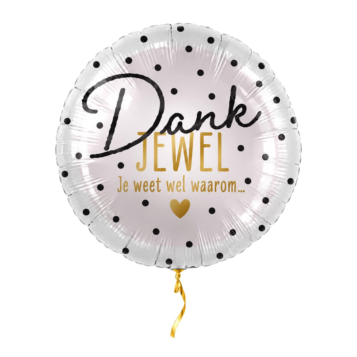Dankjewel Je Weet Wel Waarom met helium en gouden lint