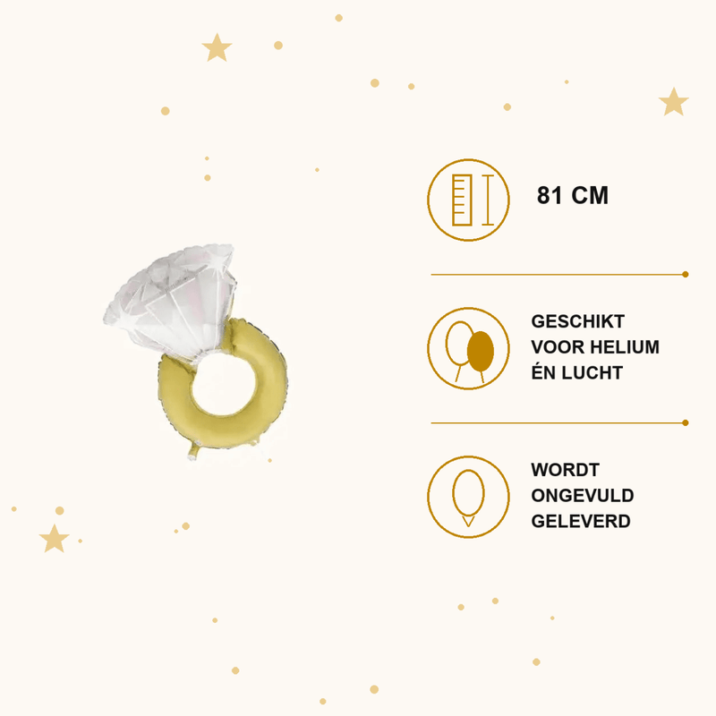 Diamant Ring Folie Ballon - 81 cm - Ballonnenshop.nl