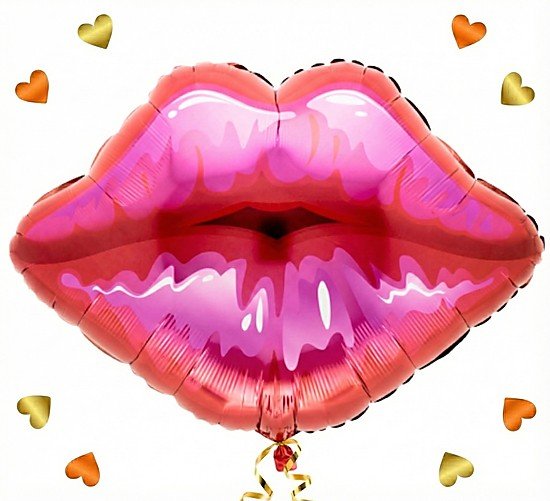 Dikke Zoen Ballon - Gevuld Met Helium - 75 cm - Ballonnenshop.nl