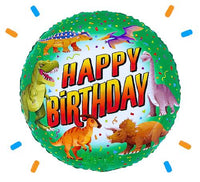 Dinosaurussen Happy Birthday Helium Ballon - Gevuld Met Helium - 46 cm - Ballonnenshop.nl