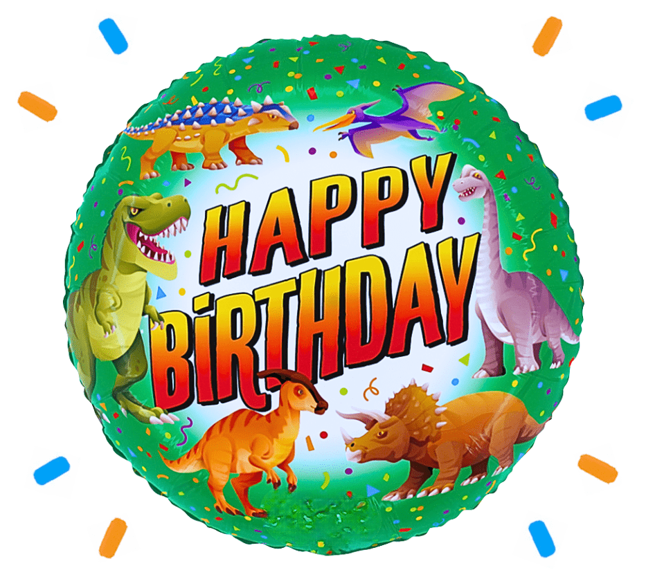 Dinosaurussen Happy Birthday Helium Ballon - Gevuld Met Helium - 46 cm - Ballonnenshop.nl