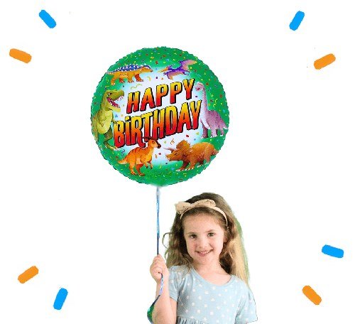 Dinosaurussen Happy Birthday Helium Ballon - Gevuld Met Helium - 46 cm - Ballonnenshop.nl