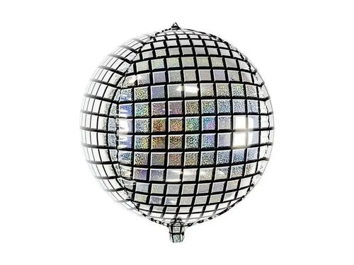 Zilverkleurige discobal-folieballon