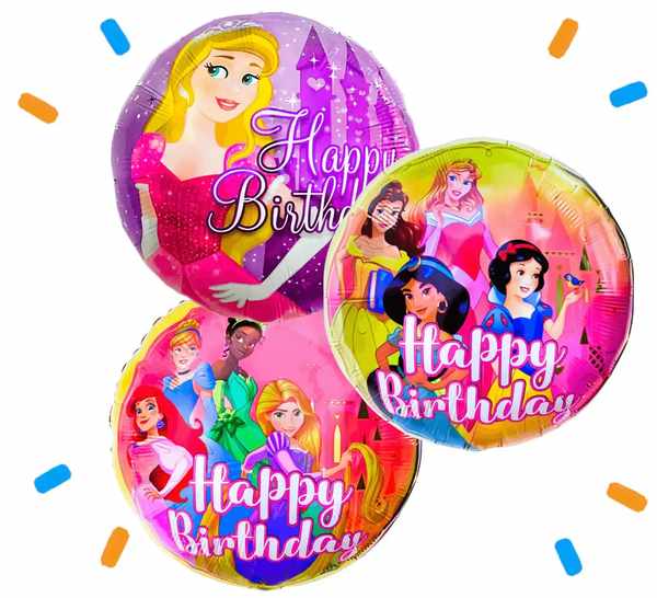 Disney Prinsessen Happy Birthday Trosje - Gevuld Met Helium - 46 cm - Ballonnenshop.nl
