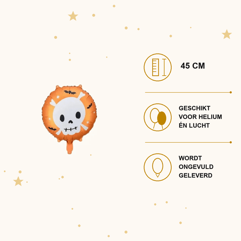 Doodshoofd Folie Ballon - 45 cm - Ballonnenshop.nl