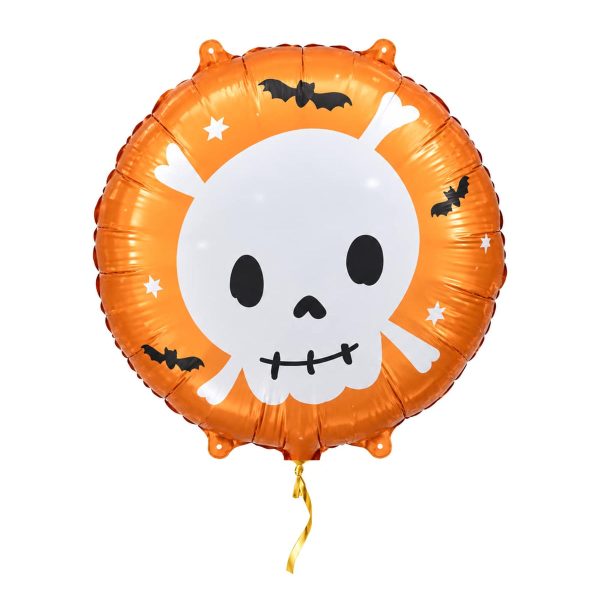 Doodshoofd Helium Ballon – met helium gevuld, met gouden lint