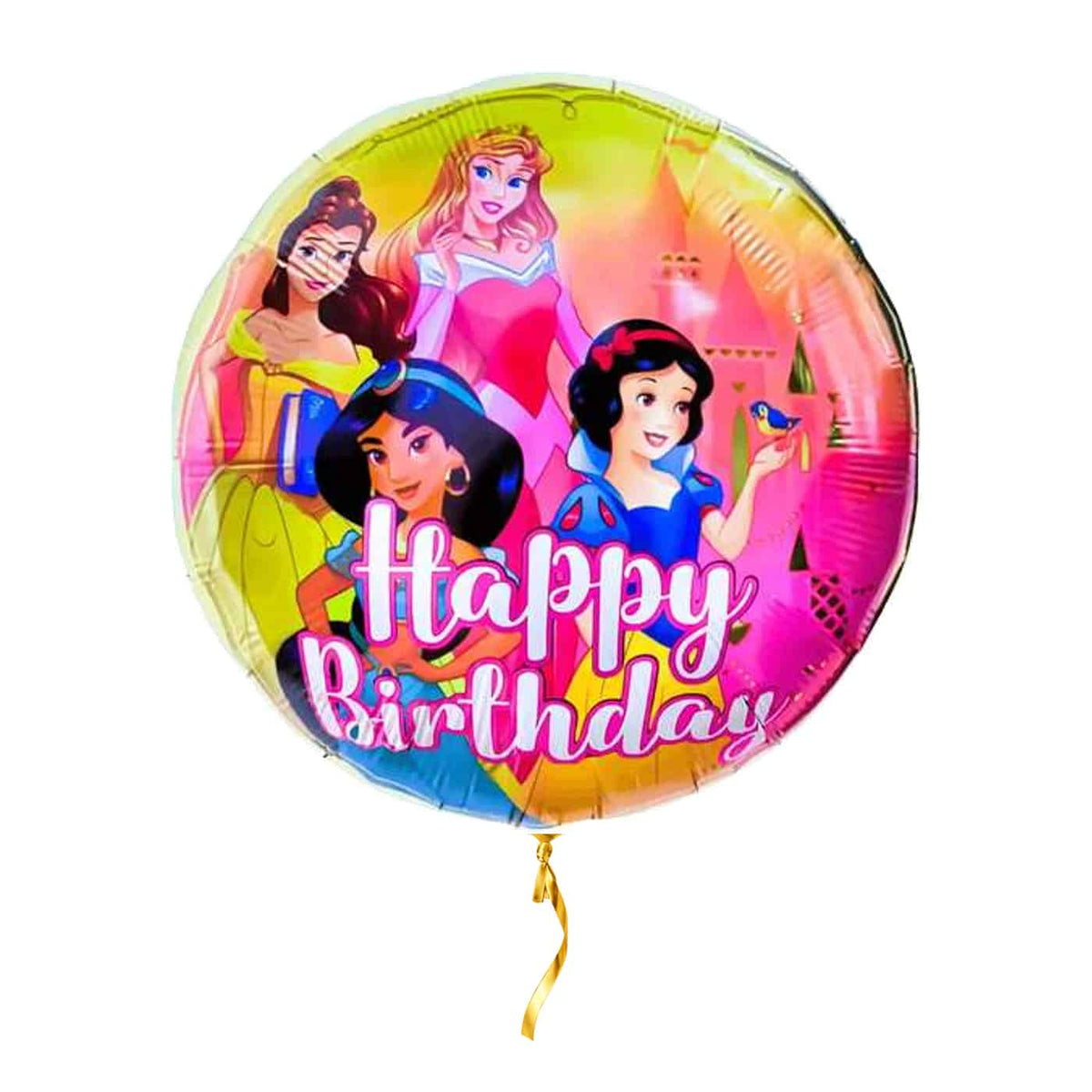 Disney Prinsesjes Helium Ballon – met helium gevuld, met gouden lint