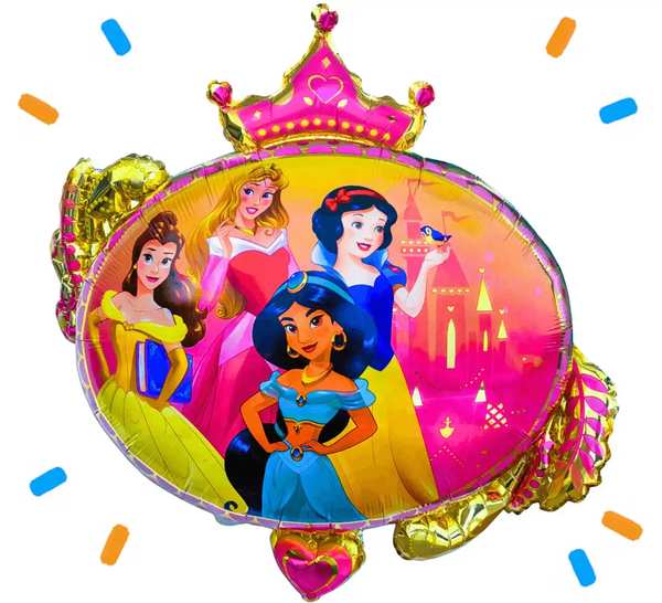Doornroosje, Belle, Sneeuwwitje & Jasmine Disney Prinsessen Helium Ballon XXL - Gevuld Met Helium - 86 cm - Ballonnenshop.nl