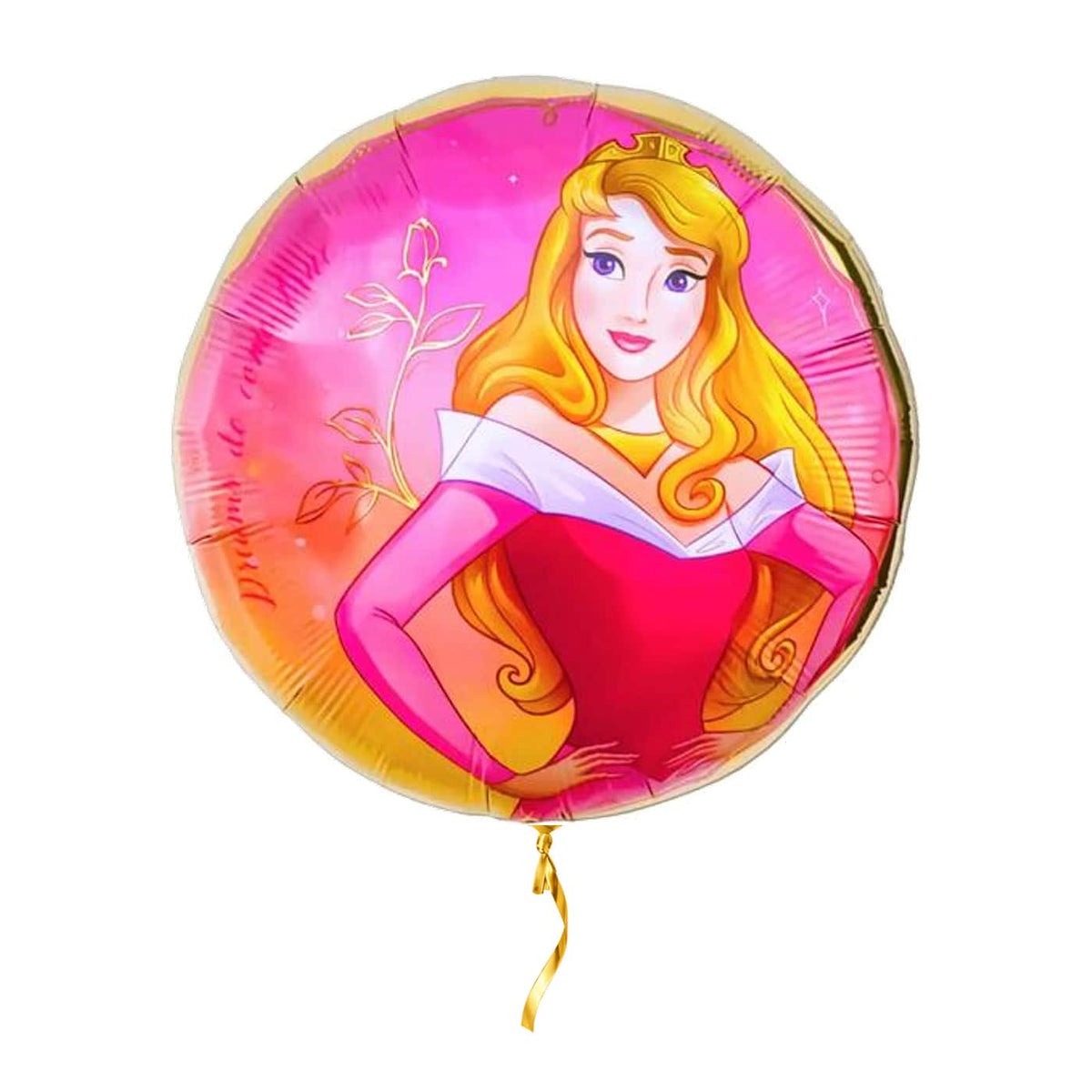 Doornroosje Disney Prinses Ballon – met helium gevuld, met gouden lint