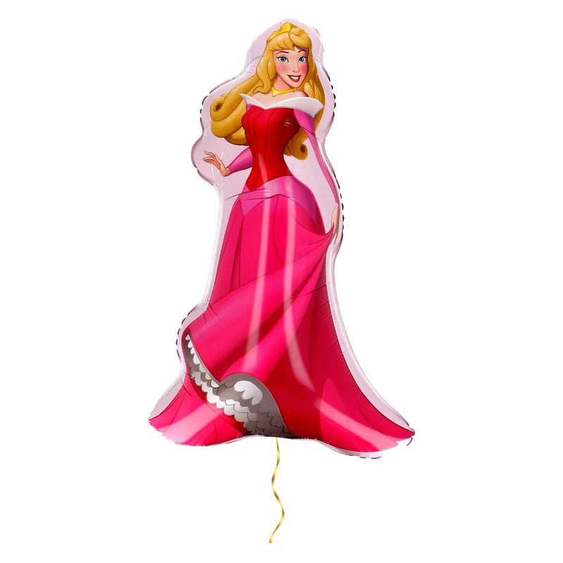 Doornroosje Disney Prinses XL – helium gevuld met metallic gouden lint – Ballonnenshop.nl
