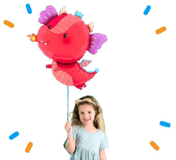 Draak Dino Helium Ballon - Gevuld Met Helium - 74 cm - Ballonnenshop.nl