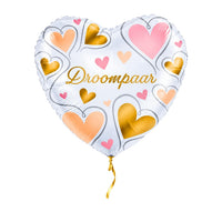 Droompaar Helium Ballon – met helium gevuld, met gouden lint